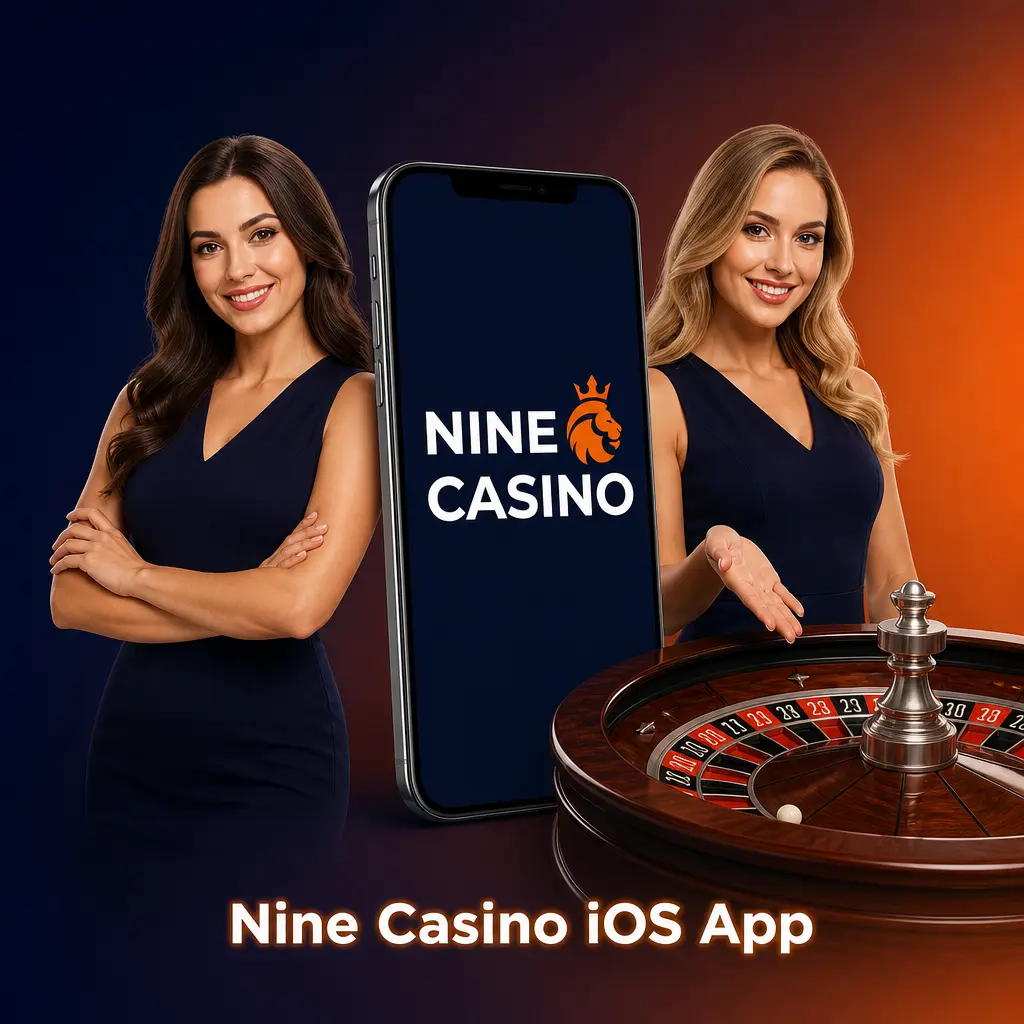Nine Casino iOS app interface on iPhone
