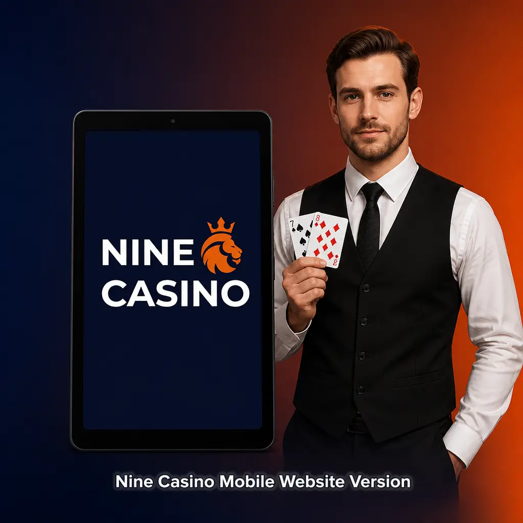 Nine Casino mobile website open in a browser