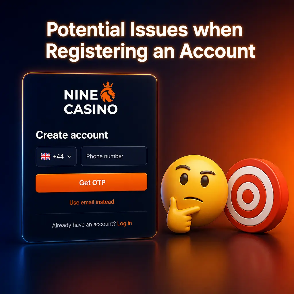 Customer resolving an account registration issue with Nine Casino support
